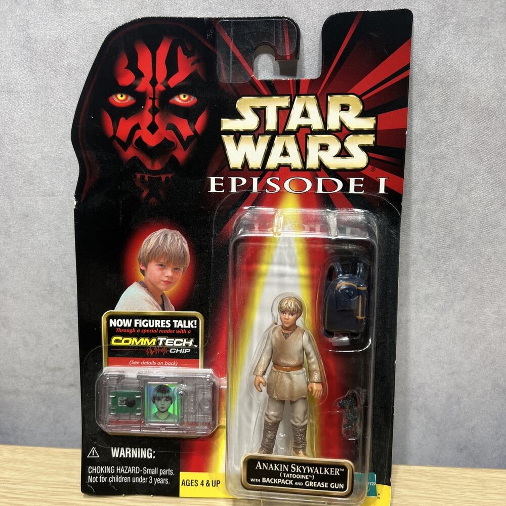 Hasbro Star Wars Anakin Skywalker figure Episode 1 With CommTech Chip 1998